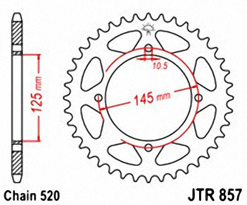 Jt Sprocket Jtr857.42 Jt Steel Rear Sprocket 42 Tooth