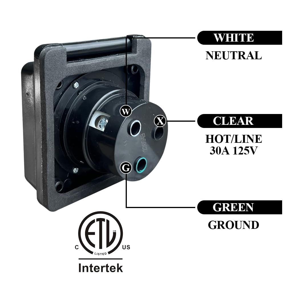 30A 120V Power Inlet Plug Diy Rv Camper Trailer Shore Power Inelt Nema L5-30P Power Plug Twist Lock Design For 30A Power Extension Cord Plugging Your Rv To Power Sources,Easy Power Hookup,Foam Seals