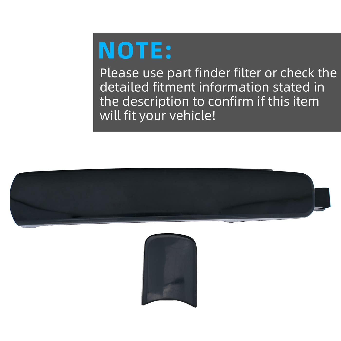 Deal Auto Electric Parts 1Pc Rear Left/Right Or Front Passenger Side Black Exterior Door Handle Compatible With 03-08 Fx35/Fx45 08-13 Rogue 14-15 Rogue Select 03-07 Murano Without Keyless Entry