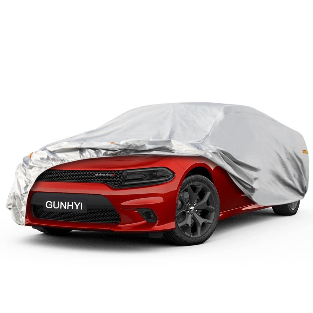 Gunhyi 6 Layers Sedan Car Cover Waterproof All Weather, 100% Waterproof Outdoor Car Covers Full Exterior Covers For Automobiles