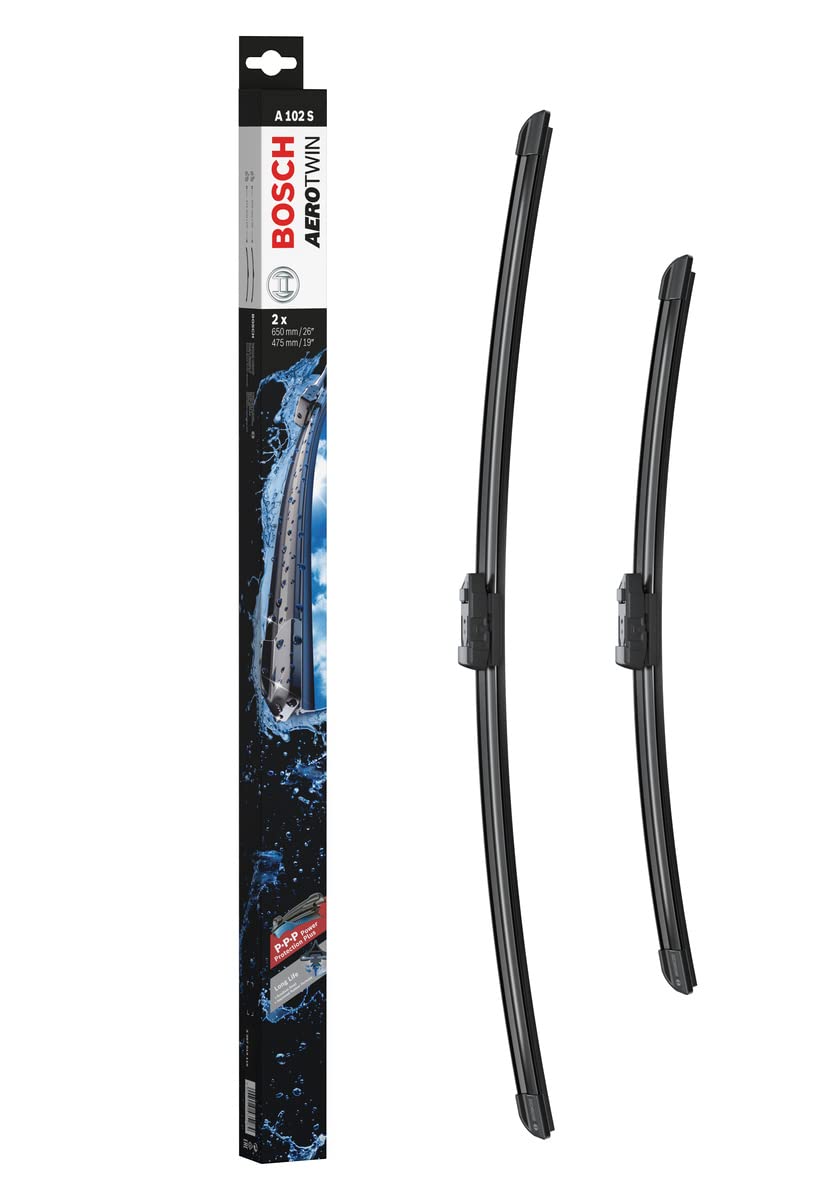 Bosch Wiper Blade Aerotwin A102S, Length: 650Mm/475Mm - Set Of Front Wiper Blades - Only For Left-Hand Drive (Eu)