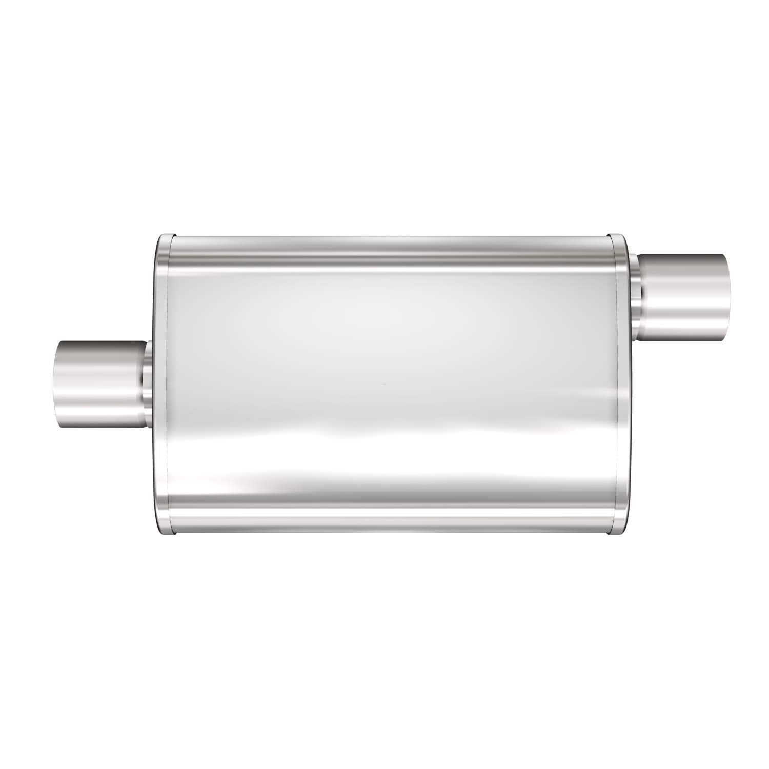 MagnaFlow Performance Exhaust Muffler 13219: 3''/3'' Inlet/Outlet, 4x9x14'' Oval, Stainless Steel, Satin Finish
