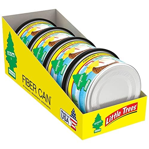 Little Trees Car Air Freshener. Fiber Can Provides A Long-Lasting Scent For Auto Or Home. Adjustable Lid For Desired Strength. Caribbean Colada, 4 Air Fresheners