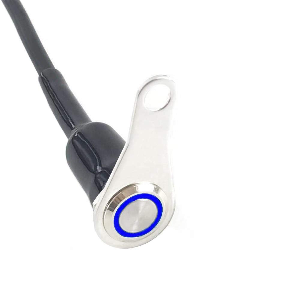 RAYANA Universal Stainless Steel LED Motorcycle Switch ON-Off Handlebar Adjustable Mount Waterproof Switches Button DC12V Fog Li