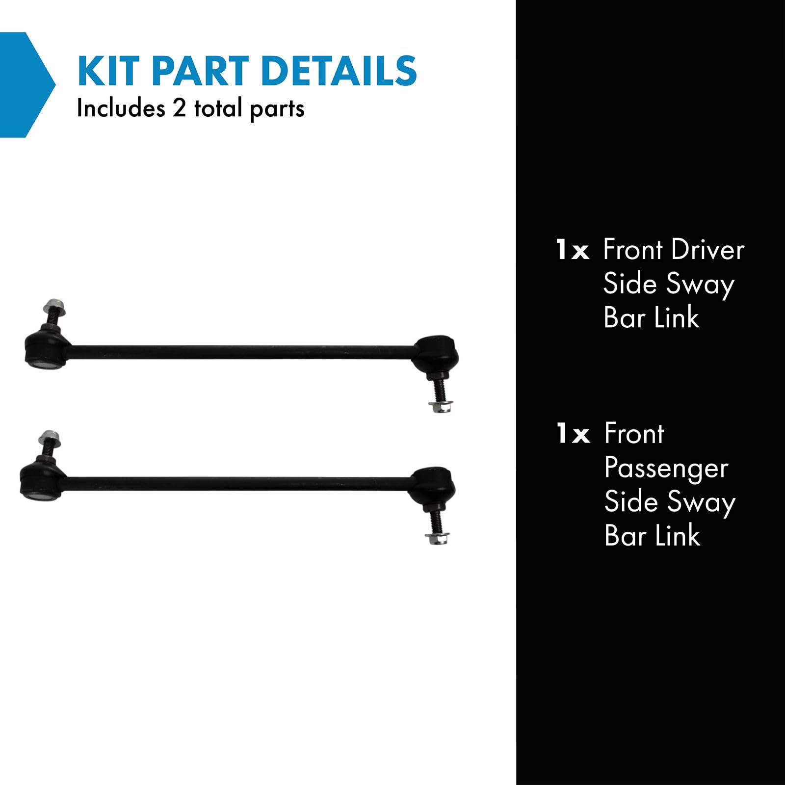 Trq Front Sway Bar Stabilizer Link Set Compatible With 2008-2015 Land Rover Lr2