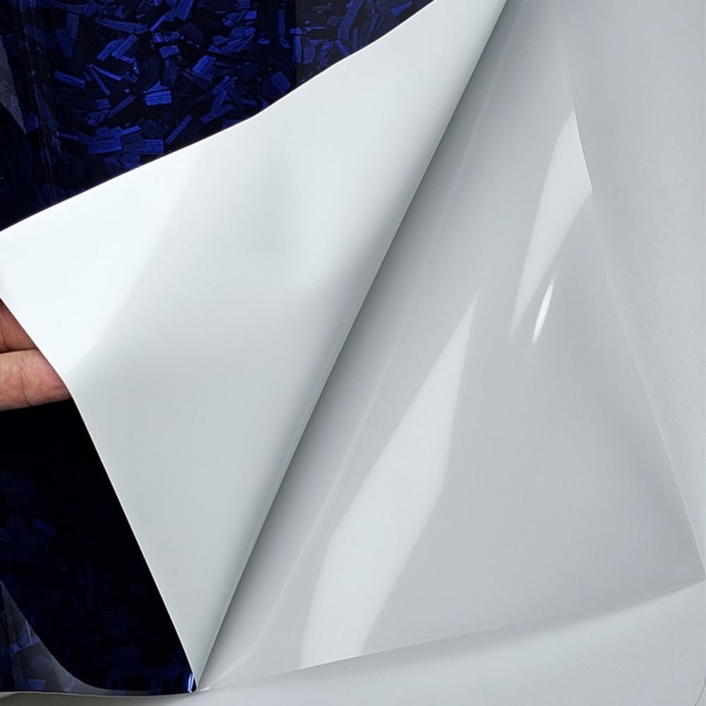 Lzlrun Forged Gloss Carbon Fiber Black Vinyl Wrap Roll Air Release Sticker Sheet Film Diy Decal Car Auto Vehicle Morotcycle Self Adhesive (1.65Ft X 3.5Ft, Blue)