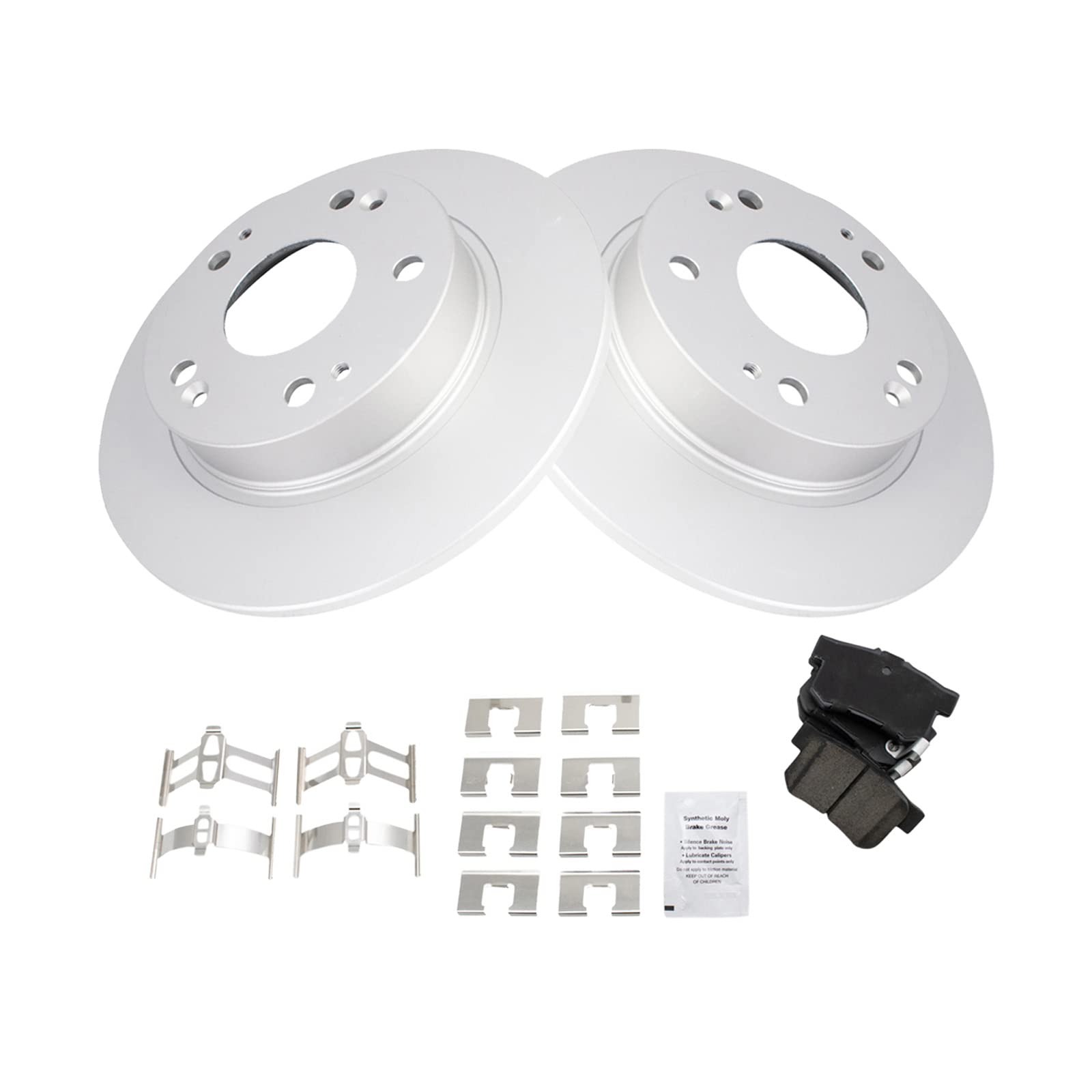 Trq Rear Brake Pad & Rotor Kit Brake Pads Brake Rotor Ceramic Premium G-Coated Compatible With 2013-2015 Acura Ilx 2006-2015 Hon