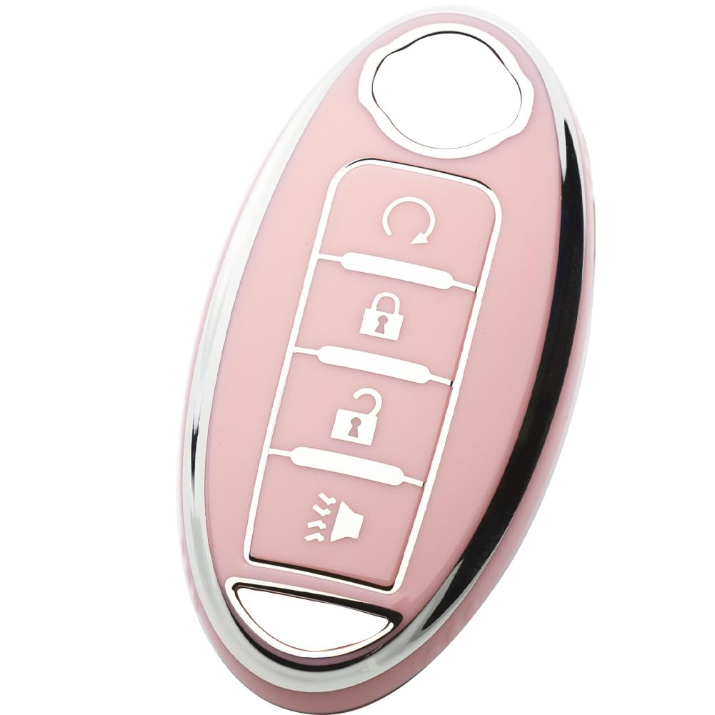 Tautrophen Key Fob Cover Fit For Nissan Infiniti Rogue Pathfinder Armada Murano Kicks Frontier Titan 4 Buttons Smart Key