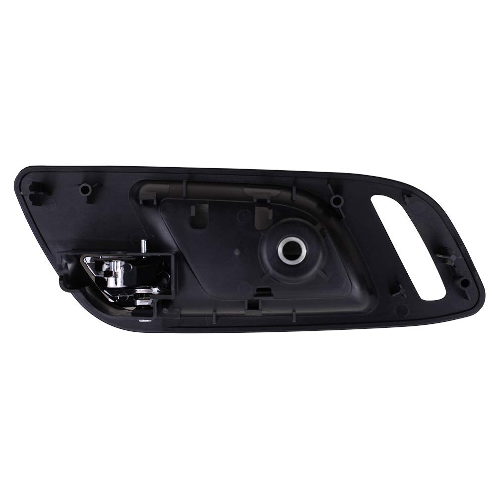 Autoandart Brock Replacement Driver And Passenger Front Inside Door Handles Chrome Lever Black Housing Compatible With Silverado