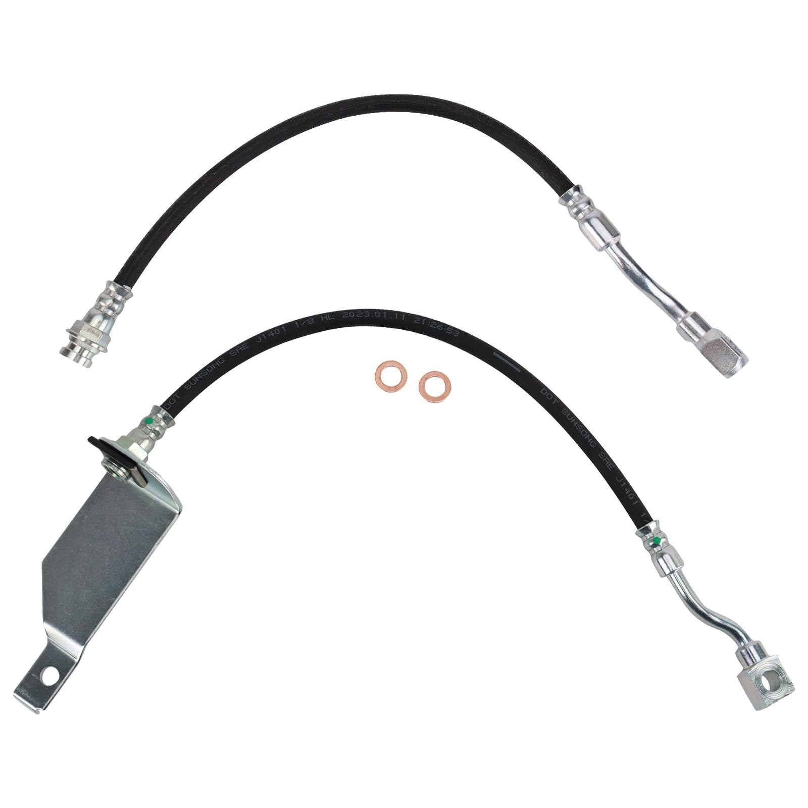 Trq Rear Brake Hose Set Compatible With 2002-2003 Chevrolet Silverado 2500 Silverado 2500 Hd Gmc Sierra 2500 Sierra 2500 Hd