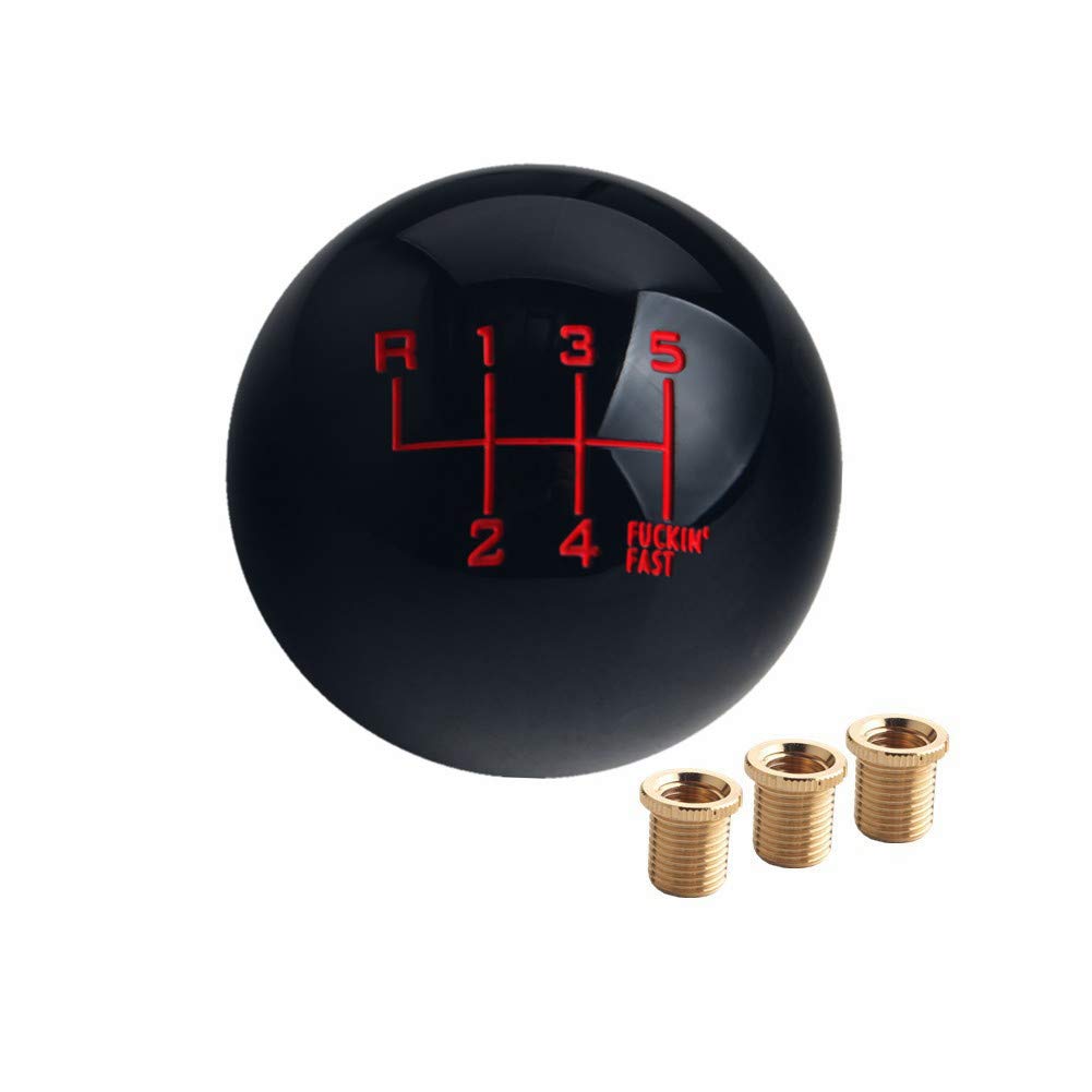 Dewhel Black/Red Fing Fast Shift Knob For 6 Speed Short Throw Shifter 12X1.25 10X1.5 10X1.25 8X1.25