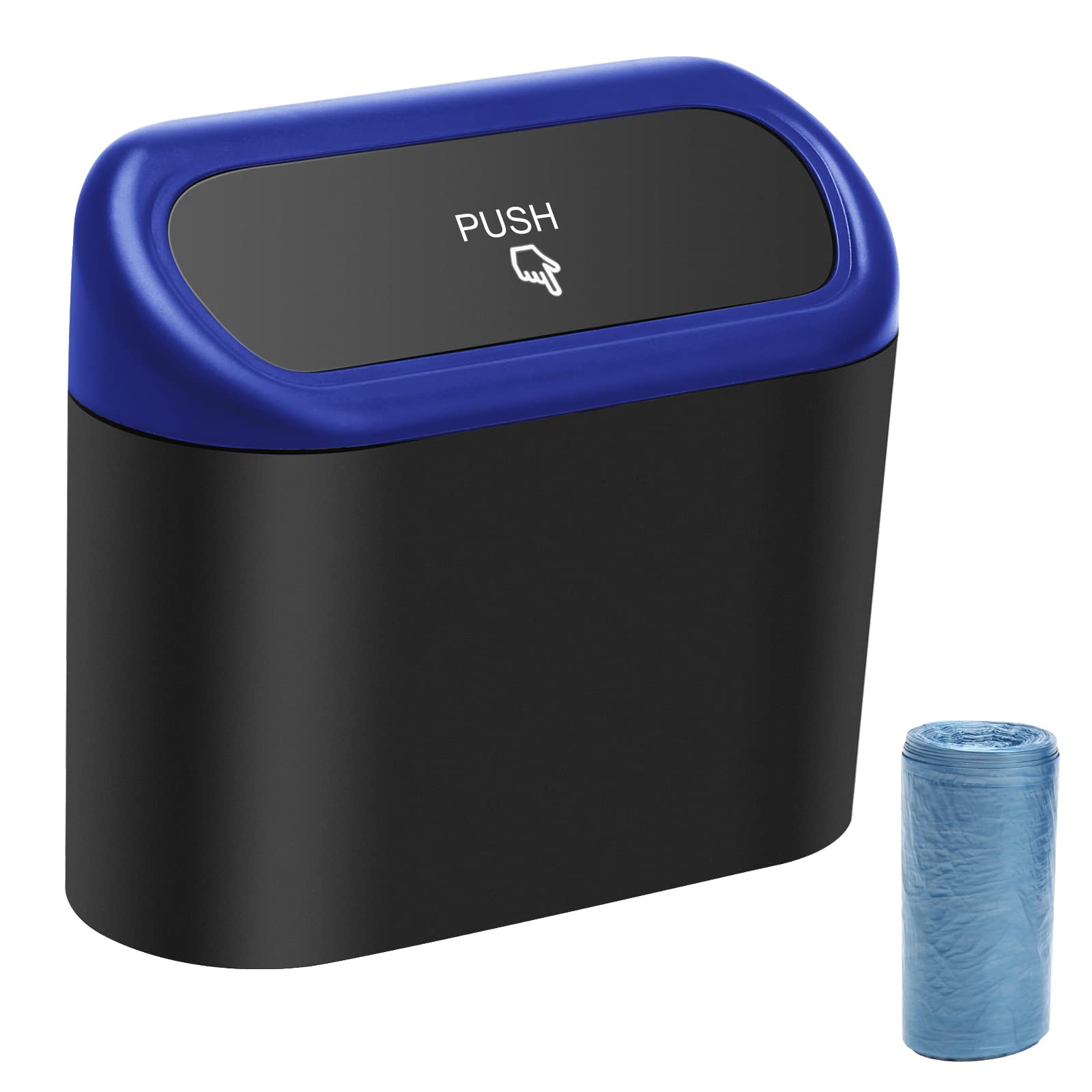 Ahier Small Car Trash Can With Lid, Car Garbage Can Portable Hanging Mini Car Trash Can Car Holder With 30Pcs Garbage Bags For Car, Office, Home