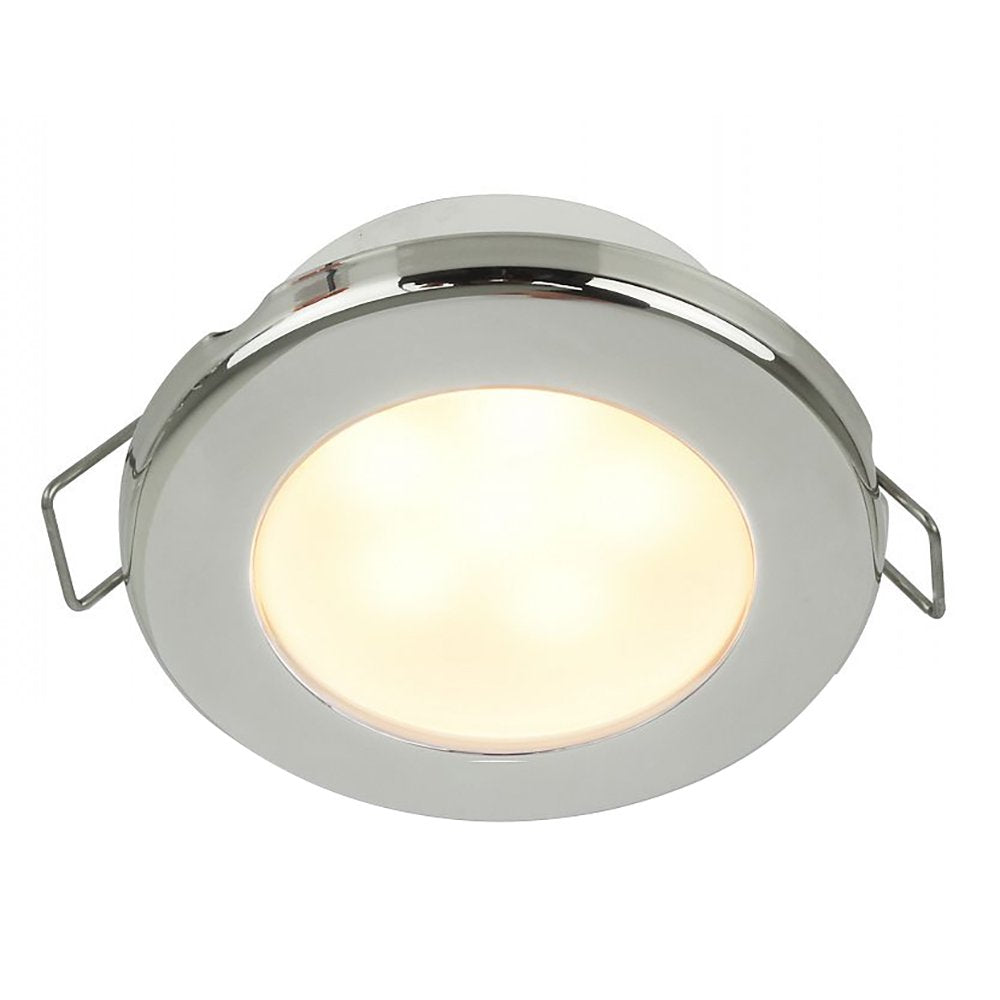 My Hella Lights 958109621 Hella Marine Euroled 75 3 Round Spring Mount Down Light - Warm White Led - Stainless Steel Rim - 24v