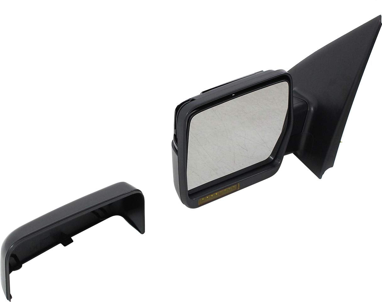 Kool Vue Left Power Heated Door Mirror Compatible With Ford F-150 2007-2008 Manual Fold With Signal Light; Without Memory & Puddle Lamp Paintable Crew Cab