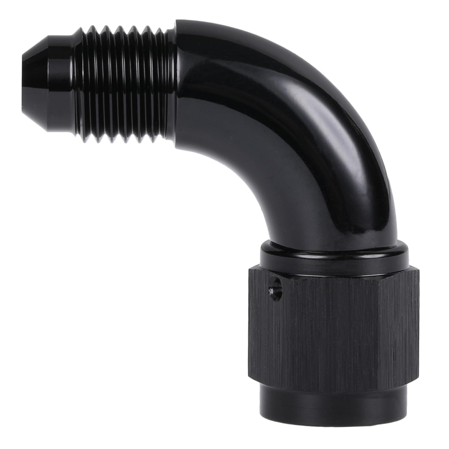 Podavelle 90 Degree 4An Male To 4An Female Swivel Full Flow Fitting Adapter Coupler Aluminum Black