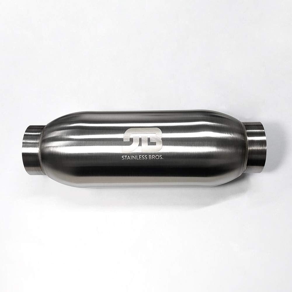 3 Inch Stainless Bullet/Bottle Style Resonator 12 Inch Length - SS304 (3'' x 12'' OAL)