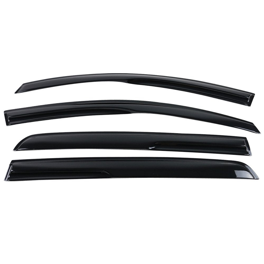 Ikon Motorsports Window Visor Compatible With 2010-2014 Vw Golf Mk6 Gti, Acrylic Smoke Tinted & Semi-Transparent Sun Rain Shade 