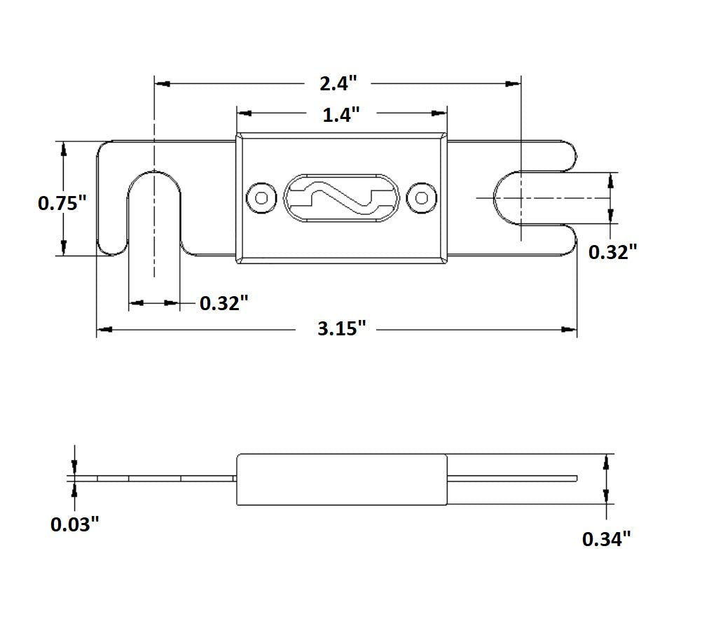 Anl Fuse 175A 175 Amp For Car Vehicle Marine Audio Video System Gold 2 Pack (175 Amp)