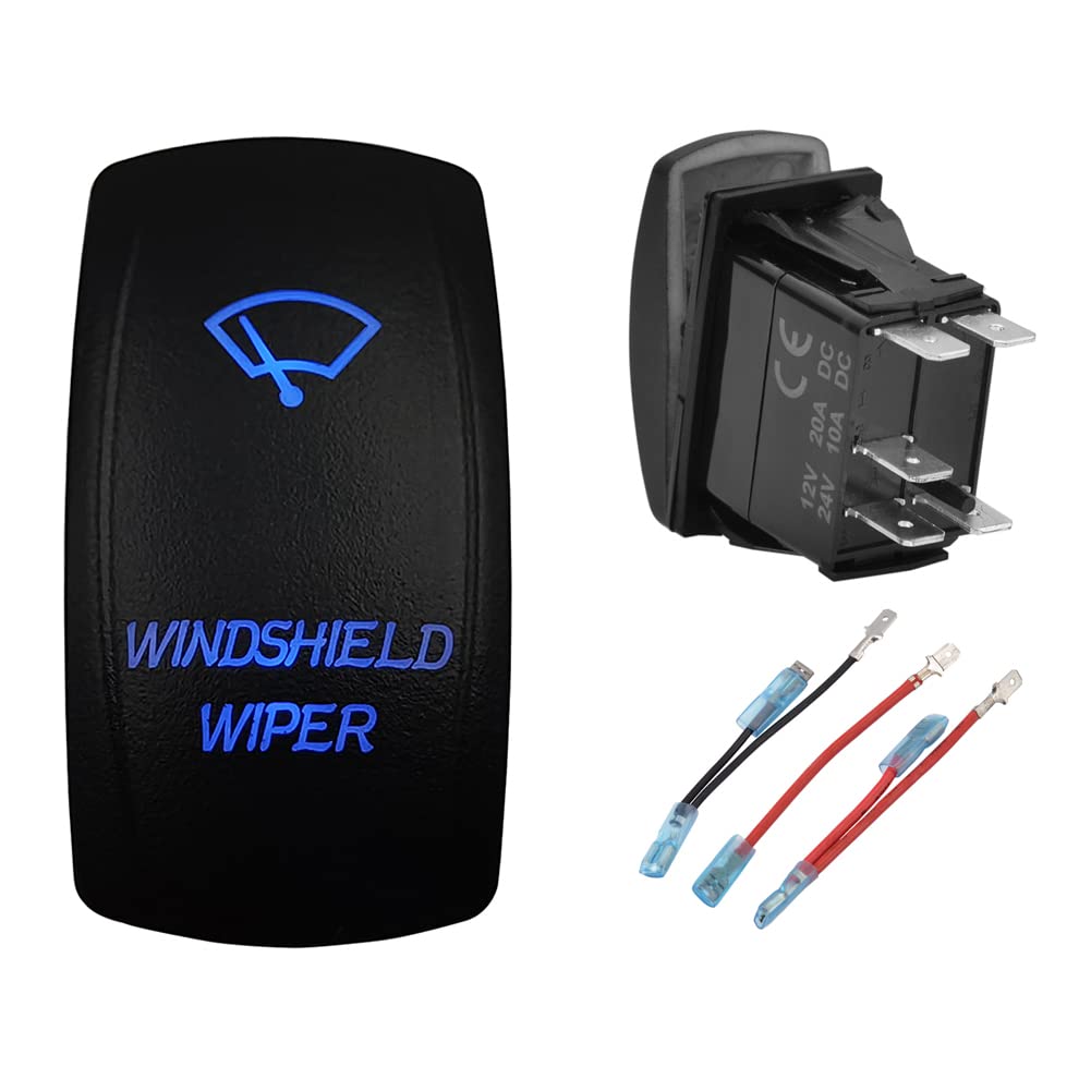 Bacautoparts Blue Led Lights Windshiled Wiper Rocker Toggle Switch With Jumper Wires For The Arbcarlingnarva 4X4 Caravan Rv Camp