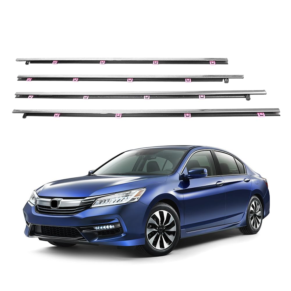 GZYF 4PCS Auto Window Moulding Weather Strip Seal Belt for Honda Accord 2013 2014 2015 2016 2017
