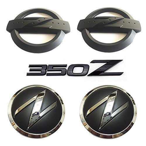 New REPLACEMENT Metal 350Z Badge Kits Car Body Front Rear Fender Black Emblems Badges Stickers for NISSAN 350Z Fairlady Z33 Embl