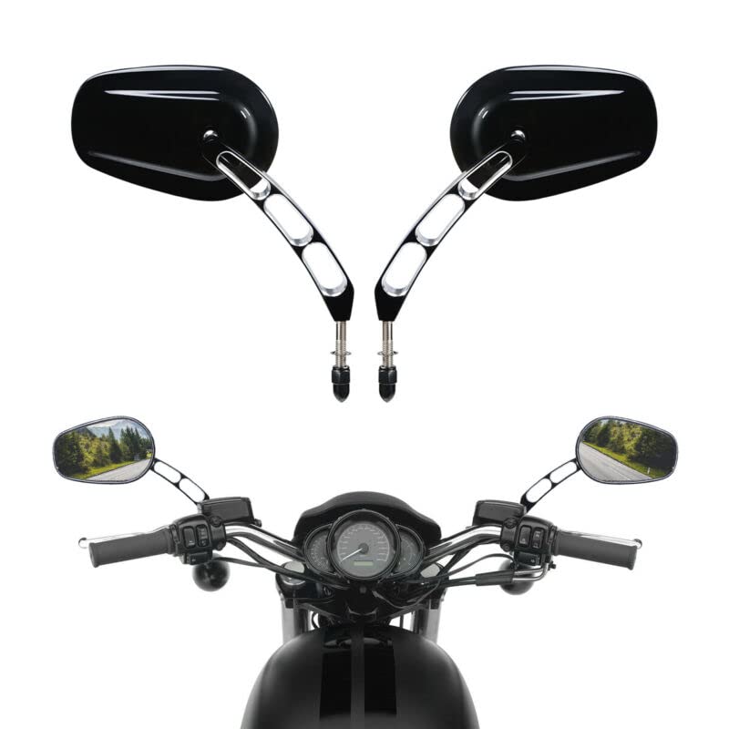 Motobiker Motorcycle Rear View Side Mirrors Compatible With Harley Street Bob Fxdb Fat Boy Iron 883 Xl883N Sportster 1200 Custom