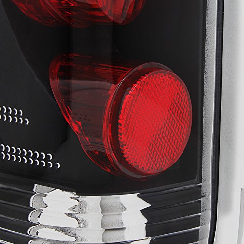 Akkon - Fits 1989-1996 Ford Bronco F-150 F-250 F-350 Black Taillights Tail Lamps Pair Housing