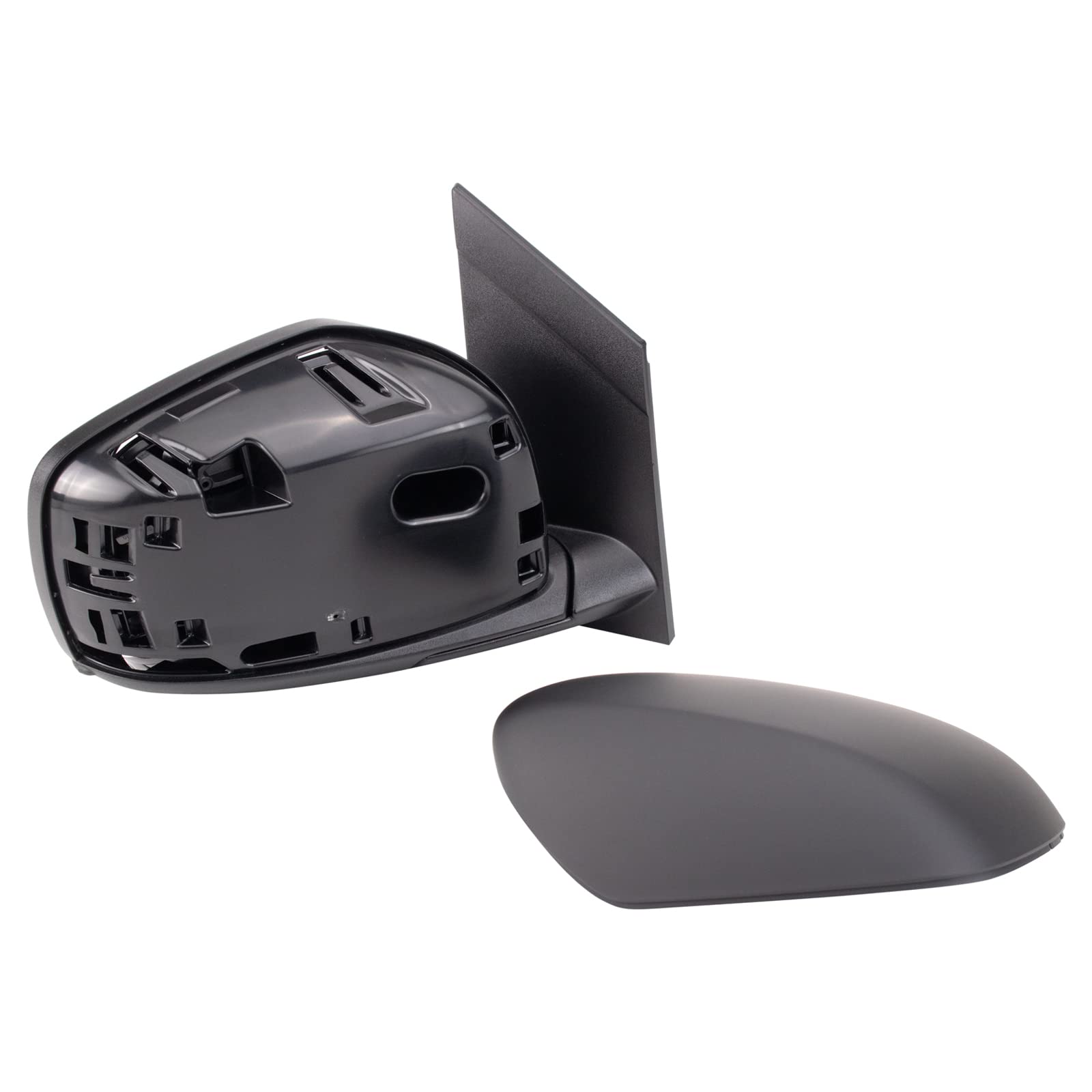 Trq Right Mirror With Black Cover Passenger Side Compatible With 2009-2016 Chrysler Town & Country Dodge Grand Caravan Ch1321478