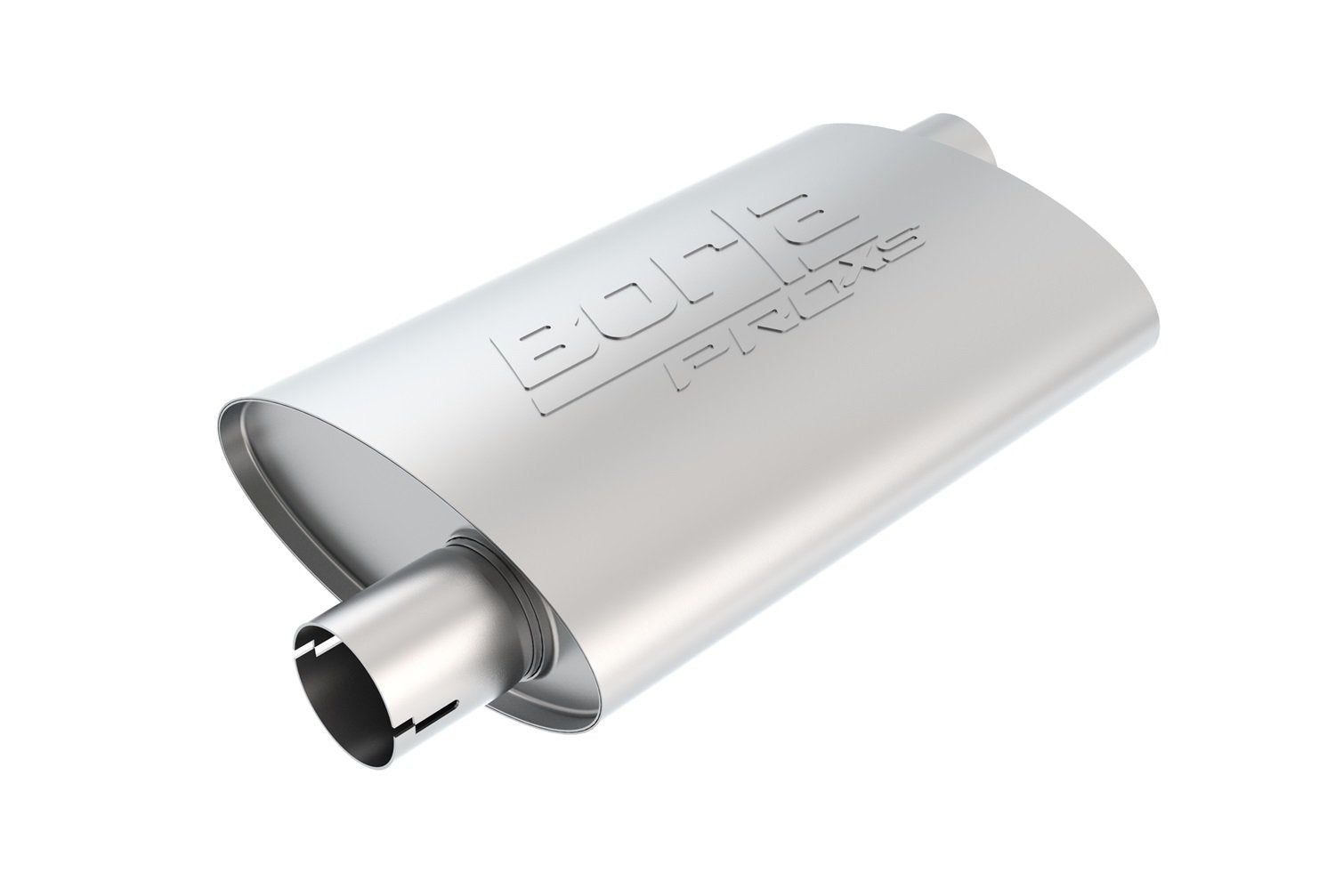 BORLA 400490 ProXS ProXS Muffler 2.5'' Offset Inlet/ 2.5'' Offset Outlet, 4'' x 9.5'' Oval, 14'' Long Body, 19'' Overall Length.