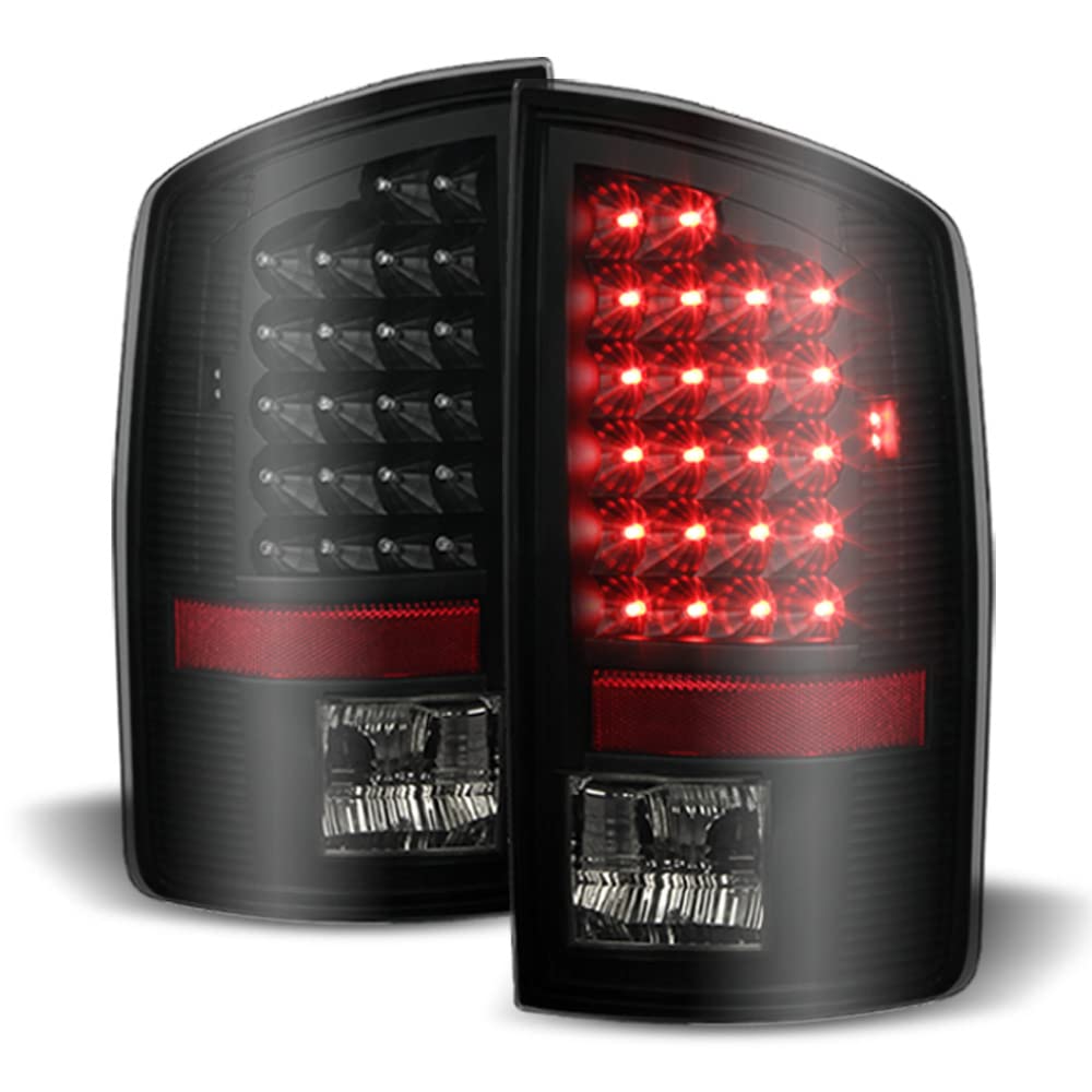 Acanii - For Black Smoked 2007-2008 Dodge Ram 1500/07-09 2500/3500 Led Tail Lights Left+Right