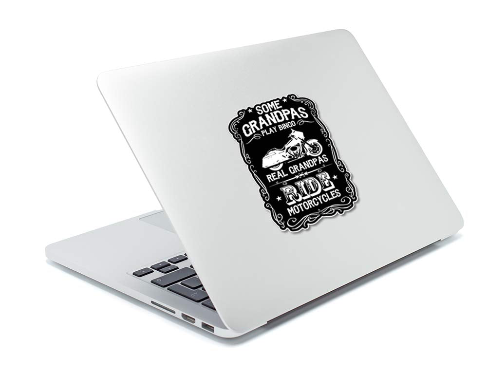 Real Grandpas Ride Motorcycles 7 Inch Decal For Cars, Trucks, Motorcycles, Boats & Laptops - Sticks To All Flat Surfaces Includi