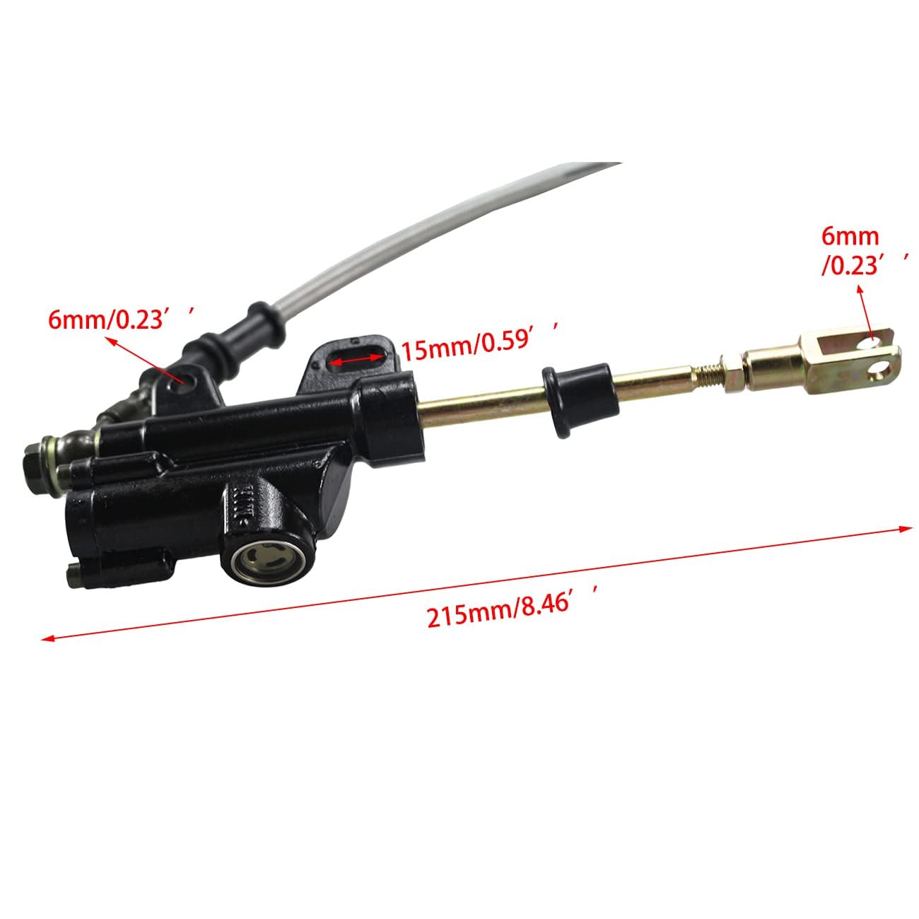 PRO BAT 15mm Rear Brake Assembly Master Cylinder Caliper Replacement for Coolster SDG SSR 107 110 125 I BK12, Black