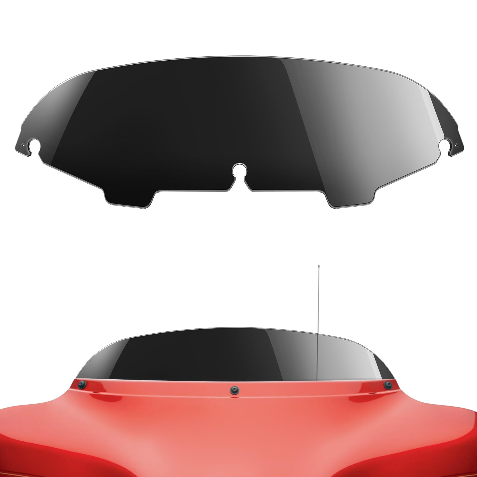 Amazicha 5'' Black Batwing Windshield Windscreen Wind Deflector 96-13 Compatible for Harley Touring Electra Street Glide 1996-20