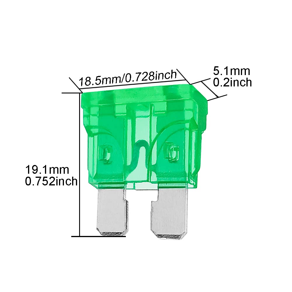 (50 Pcs) Mcigicm 30 Amp Atc Fuse Blade Style 30A Automotive Car Truck