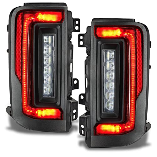 Oracle Lighting 5892-504 Pair Of Standard Red Flush Style Lensless Led Tail Lights Fits 2021 2024 Bronco - Low-Profile Attractive Design, High-Powered Reverse Light