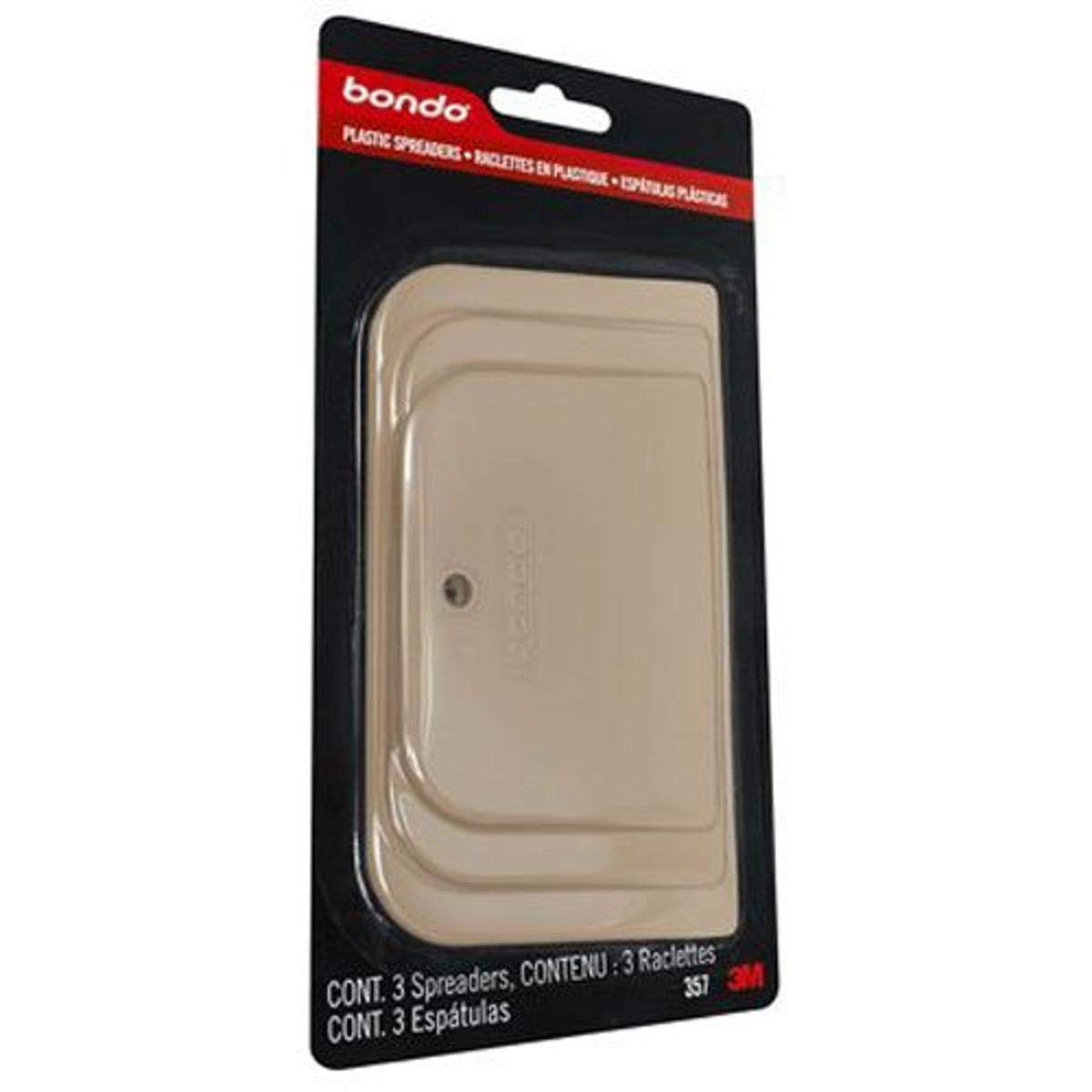 Bondo Spreader 3-Pack, Designed For Spreading Filler, Putty, Spackle, Caulk Or Glaze, 4'', 5'' & 6'' Size Spreaders, Made Of Fle