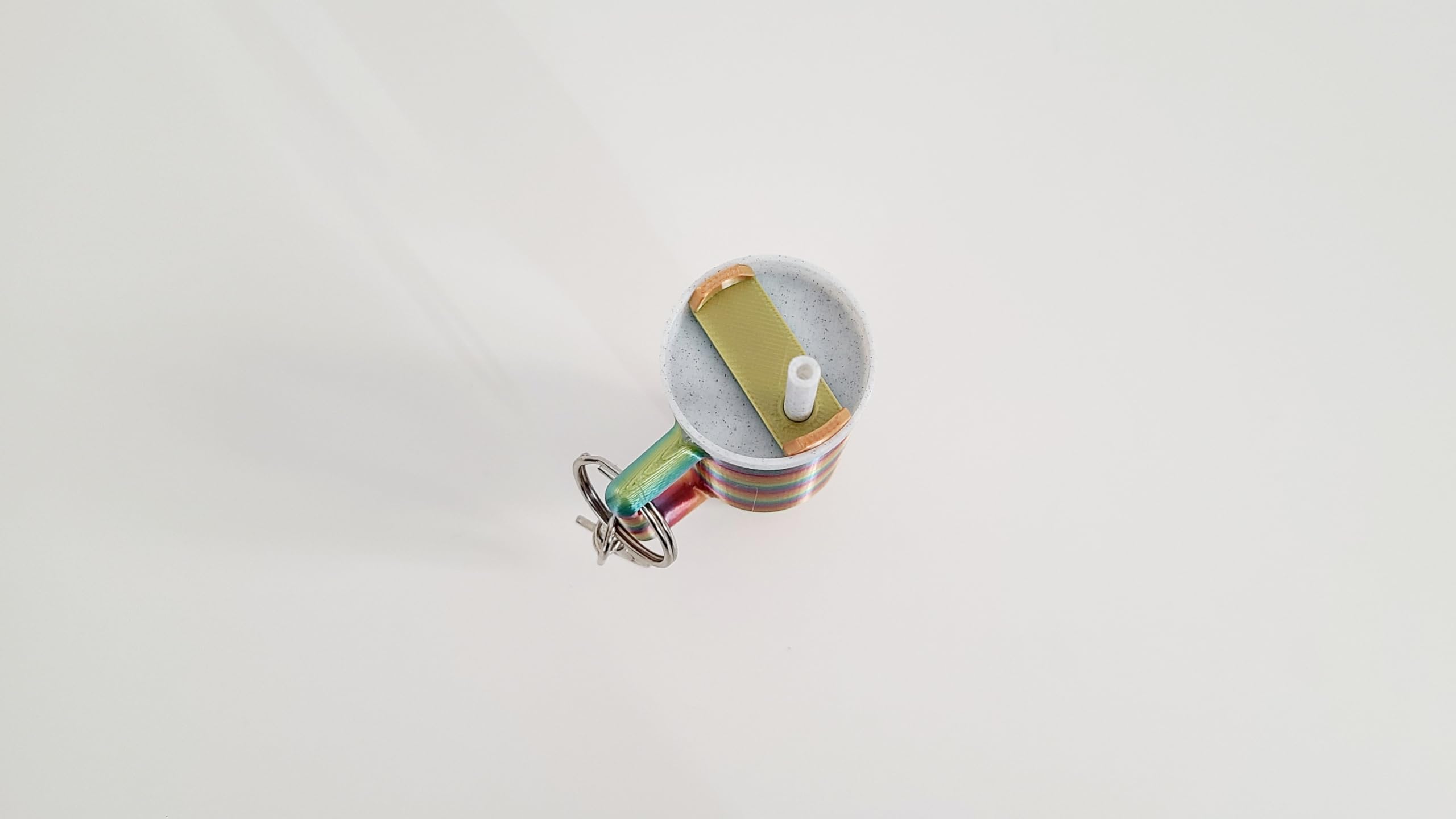 Miniature Stanley Tumbler Cup Replica Keychain - 3D Printed Desk Accessory (Rainbow)