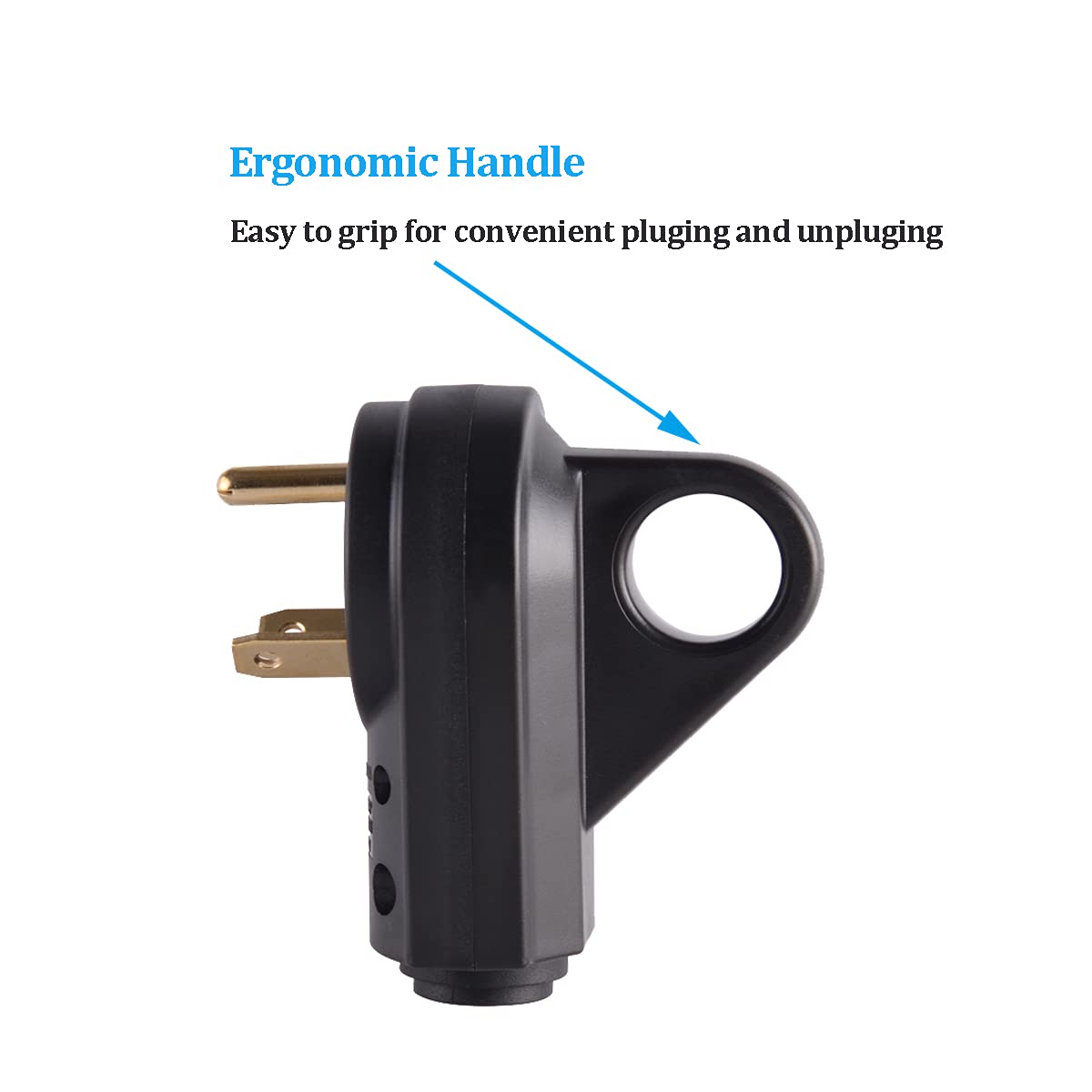 Veepeak 30 Amp Rv Plug Male Replacement Tt-30P Heavy Duty 125V 30A Rated 3 Prong Electrical Power Connector Extension Cord End With Easy To Grip Handle