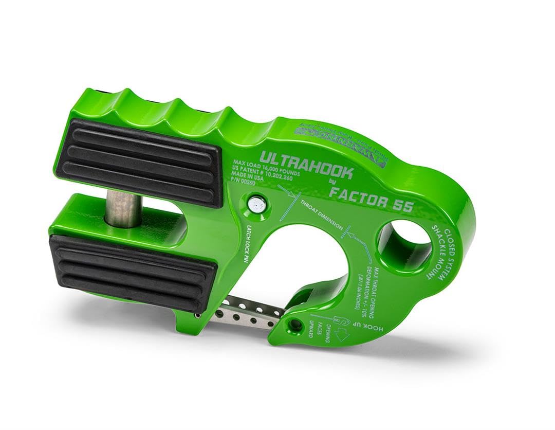 Factor 55 00250-08 Ultrahook Winch Hook Closed System Shackle Max Load 16,000 lbs ULT Strength Shackle Pin Mount 48,000 lbs Offr