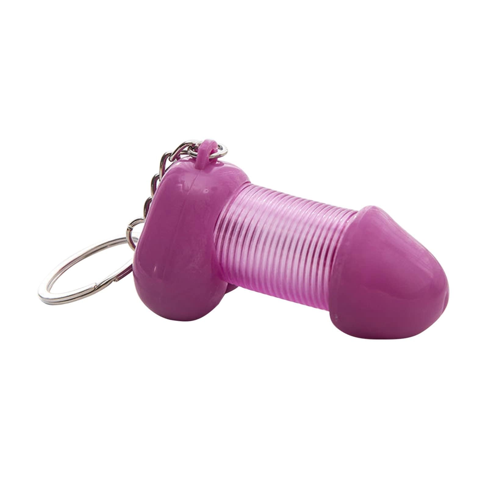 AKV Funny Penis Keychain Stretchy Key Chain, Prank Penis Ornament Keyring for Car Key Decorations, Spoof Gifts for Men Women (Ro