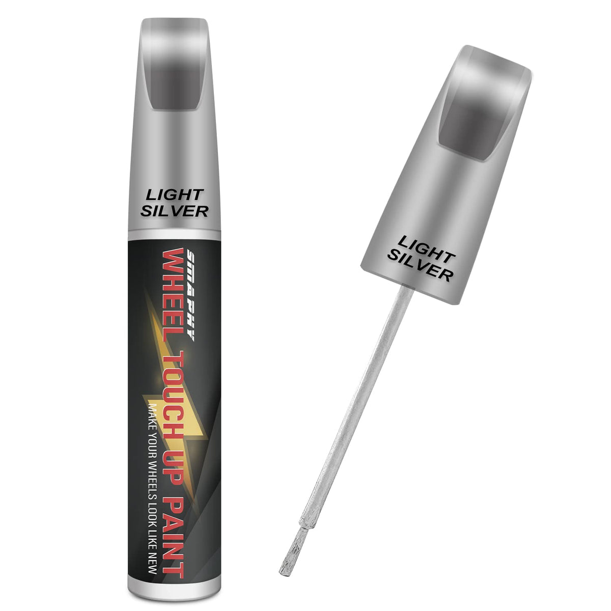 Smaphy Silver Rim Touch Up Paint, Wheel Scratch Repair Touch Up Paint Pen, Silver Car Rim Paint For Wheel Repair, Universal Colo