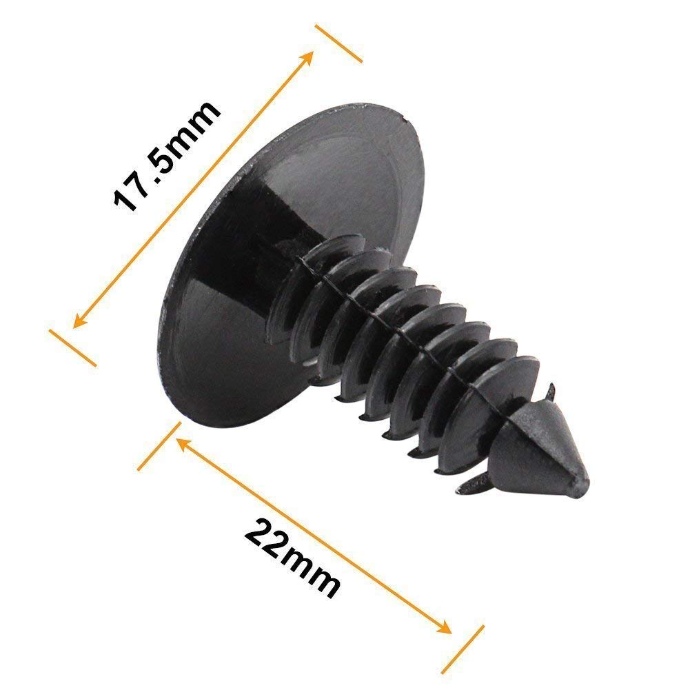Manshu 200 Pcs Car Plastic Trim Boot Rivets Push Clip Fastener, 6.4Mm Hole Push Retainer Bumper Fender Shield Clips, Automotive