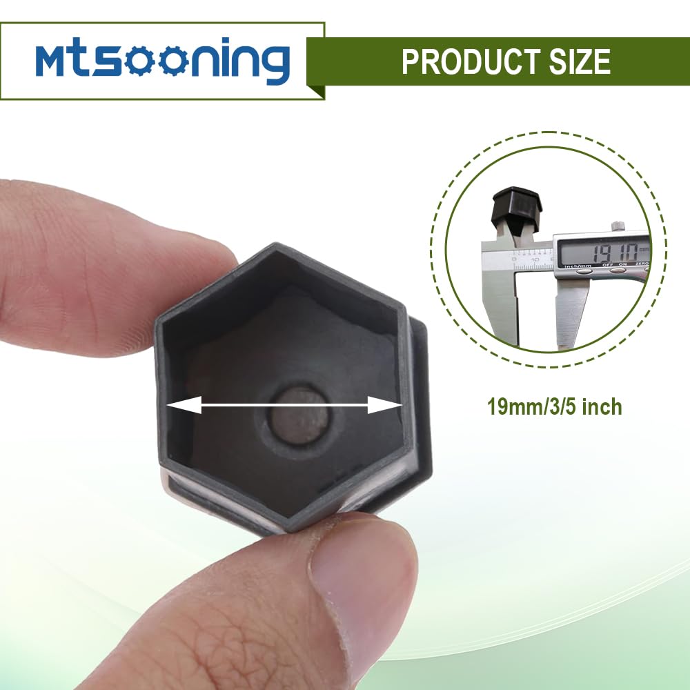 Mtsooning 21 Pcs Car Wheel Nut Caps, 19mm Universal Nut Lug Covers, Auto Hub Bolt Head Protector with Remover Clip, Black Anti-Rust ABS Auto Trim Tyre Protection Cap