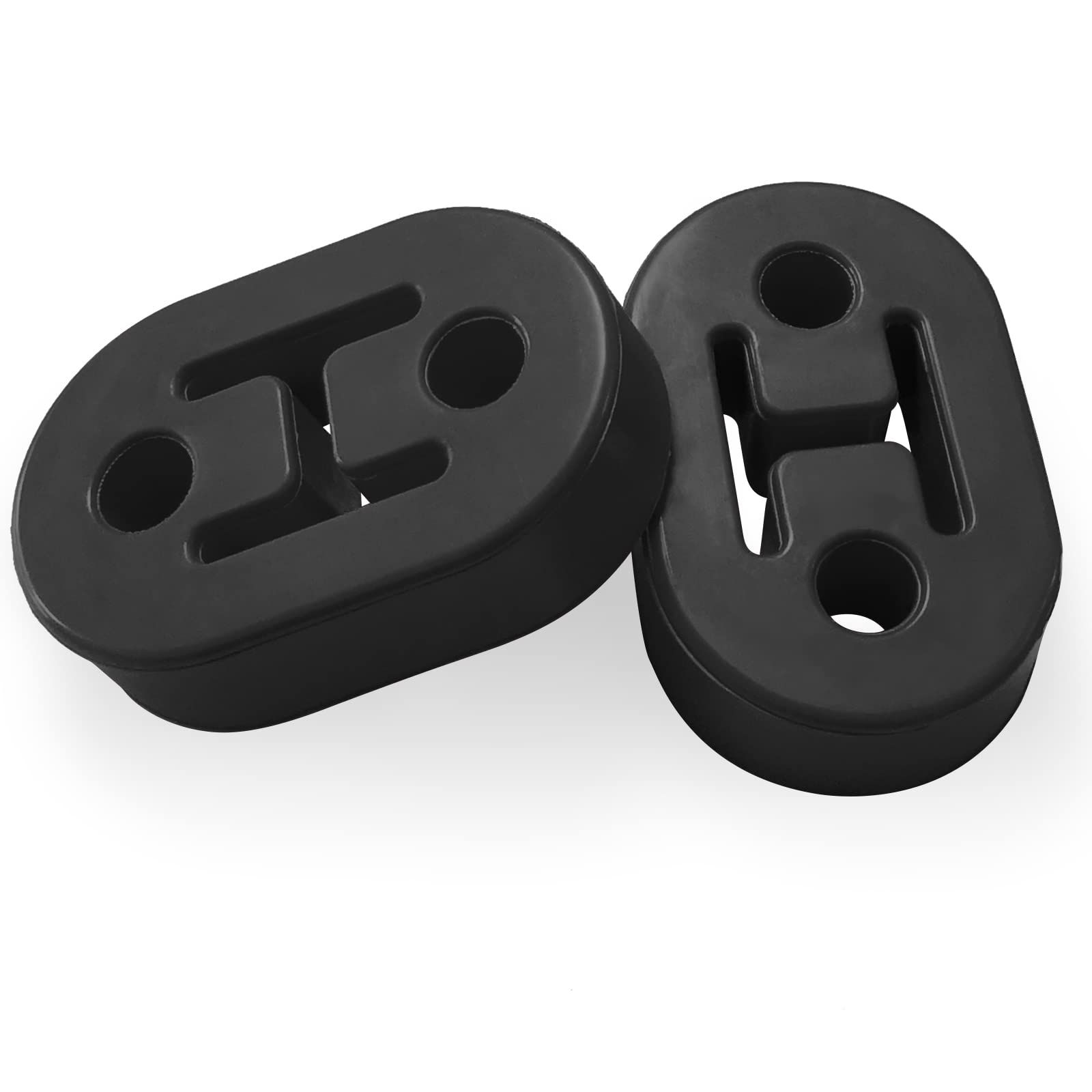 2Pcs Exhaust Hanger Rubber 2 Holes Adjustable Insulator Bushing Rubber Insulator High Density & Anti-Corrosion Rubber Universal 