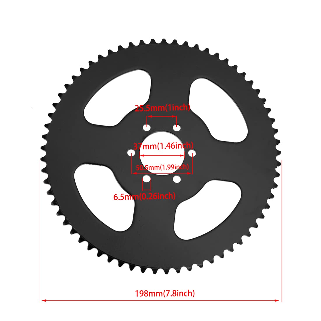 Yoxufa 35 Chain Sprocket Mini Bike Sprocket 65 Teeth Replacement For Coleman Ct100U Cc100X Ck100 Baja Doodle Bug Blitz Dirt Bug Racer Db30 Trailmaster Predator 79Cc 97 100Cc Go Kart Powersports Parts