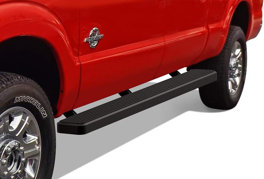 Aps Running Boards 6 Inches Black Compatible With Ford F250 F350 Super Duty 1999-2016 Crew Cab Stainless Steel (Nerf Bars Side Steps Side Bars)
