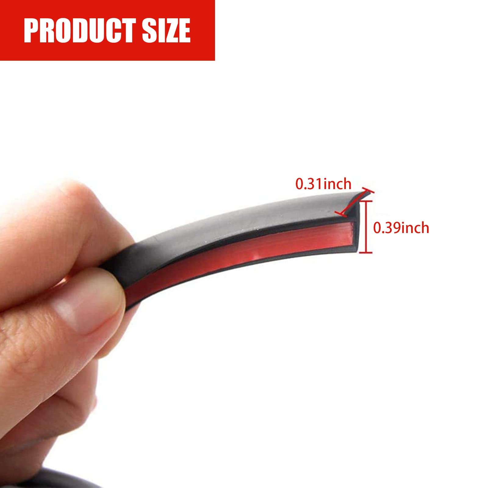 Miytsya 1 Pc Automotive Windshield Rubber Seal, 5M/16.5Ft Car Black Windshield Edge Moulding Sealing Strip Soundproof T-Type Rubber Edge Protector Trim (8X10Mm)