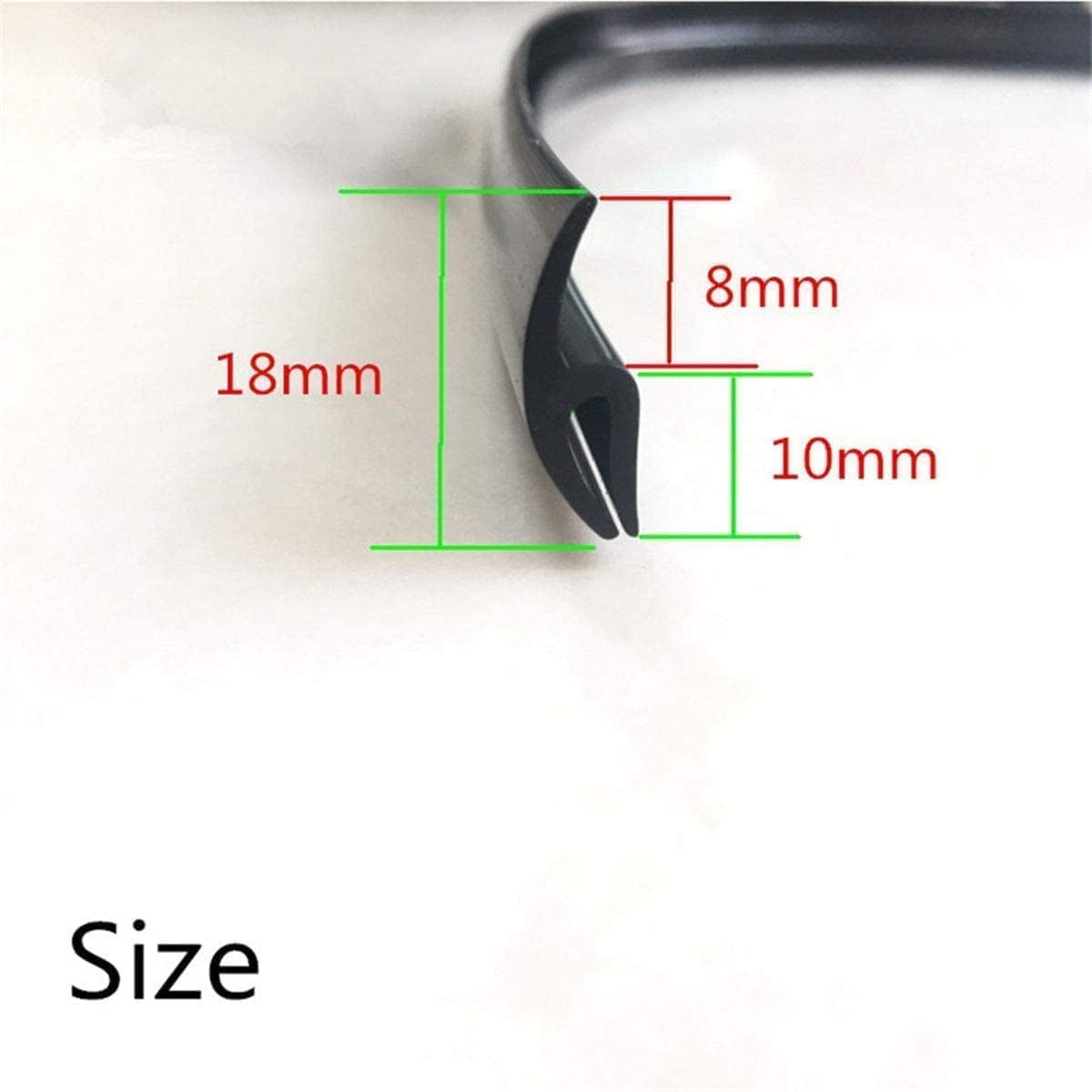 Herchr Rubber Strip, 1.7M/ 5.6Ft Car Front Windshield Window Seal Strirp Moulding Trim, Black Rubber Seal Car Windshield Window Door Seal Strip Weather Seal Rubber Stripping Car Window Seal