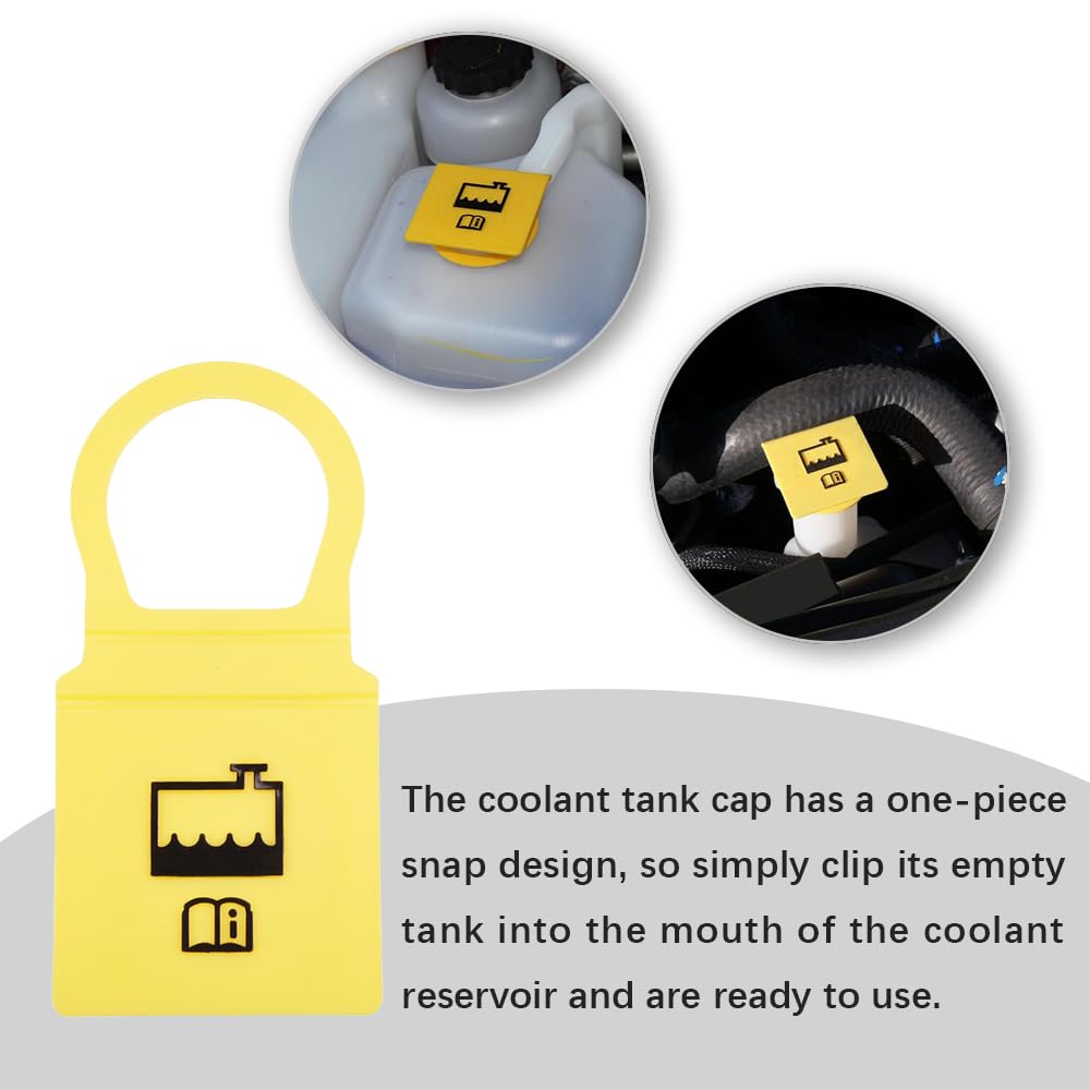 Lecctso 2Pcs Engine Coolant Reservoir Cap, Reservoir Cap Replacement, 55111074Aa 52079331 Radiator Overflow Tank Cap, Coolant Recovery Water Tank Cap Car Accessories Compatible With Chrysler Dodge