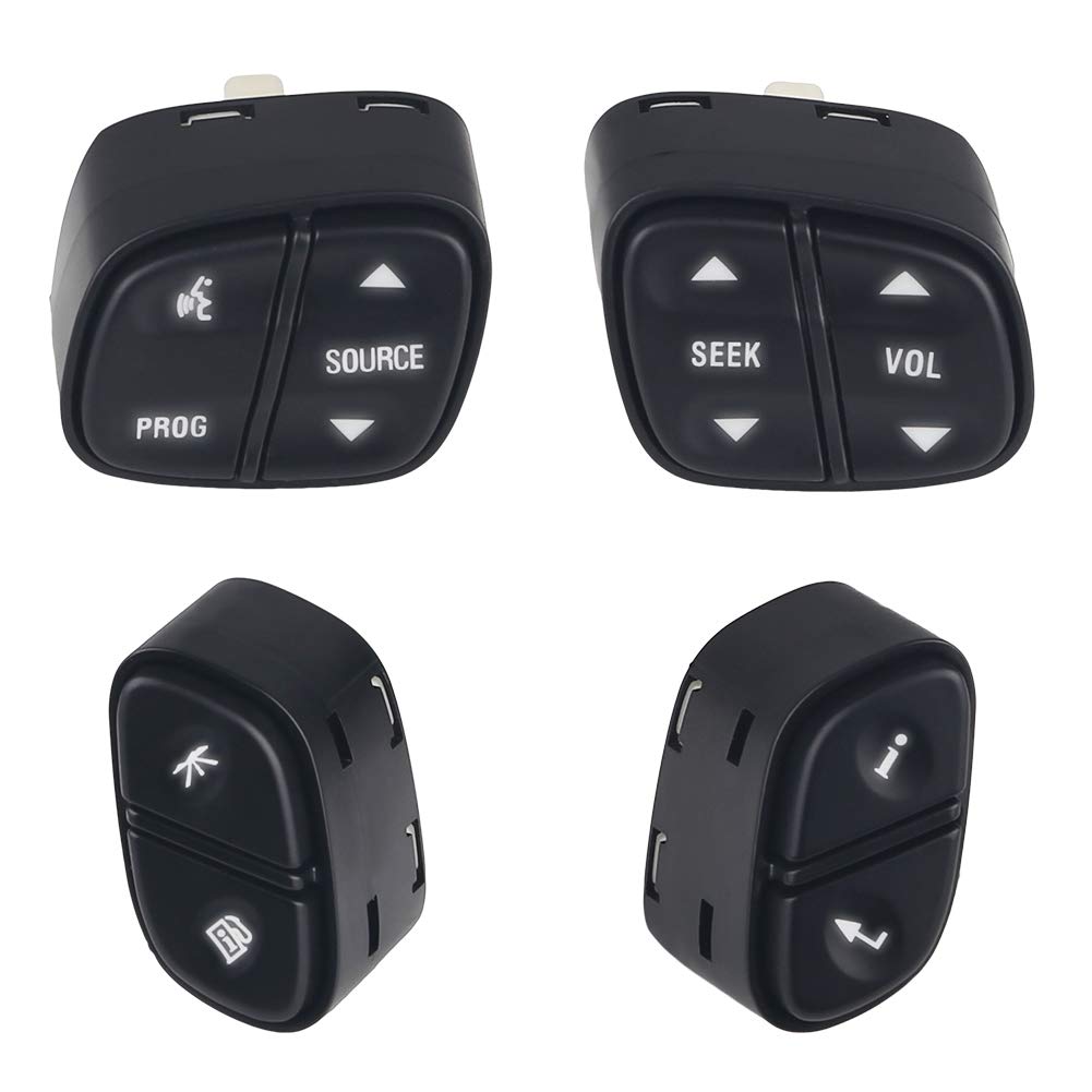 Wmphe Compatible With Steering Wheel Radio Control Switch Buttons Chevy Silverado Gmc Sierra 2003-2007 Replace Oe # 21997738 21997739 1999442 1999443 901-120 901-121 901-122 901-123